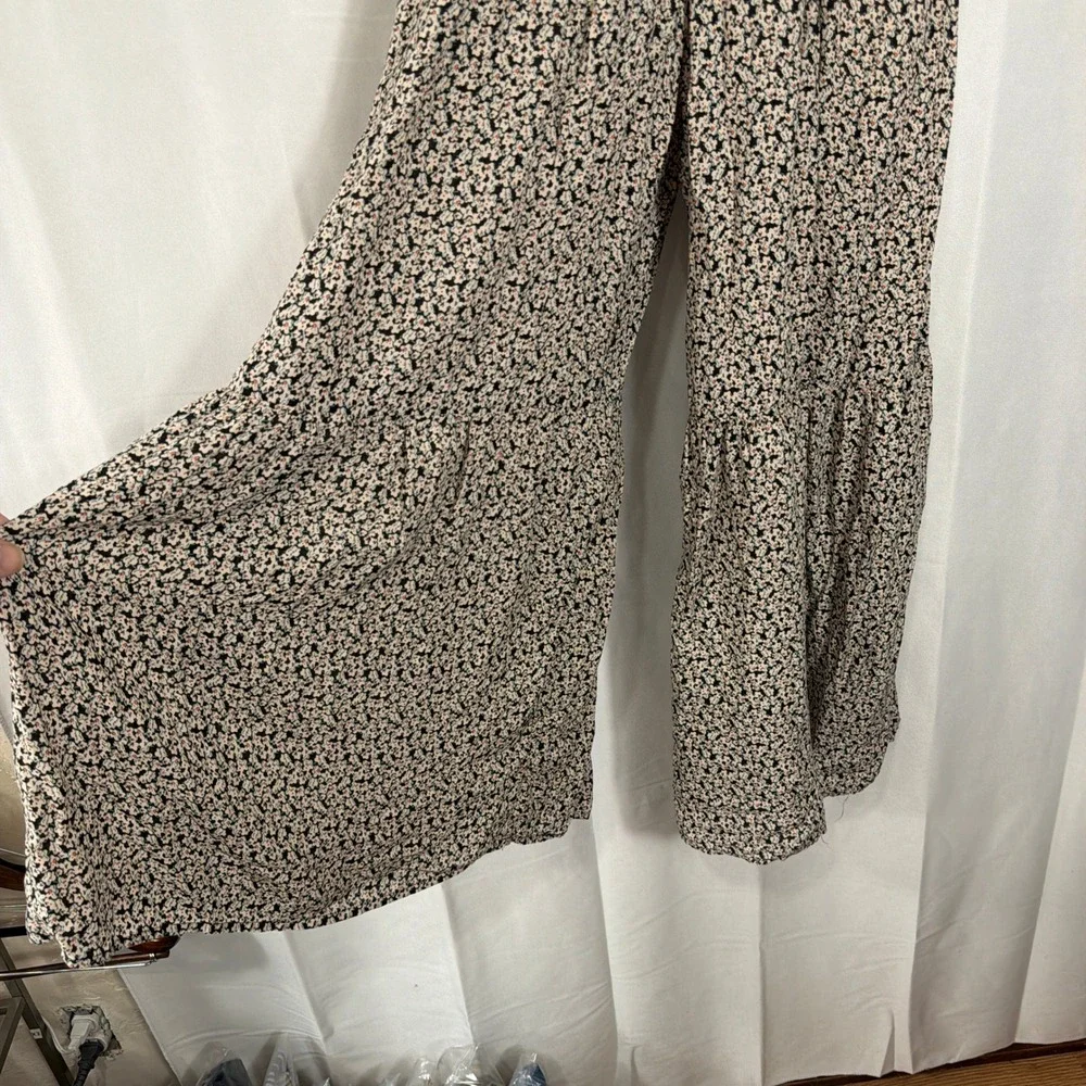 Free People Jumpsuit Smocked Strapless Floral Wide Leg Multi Women XS
